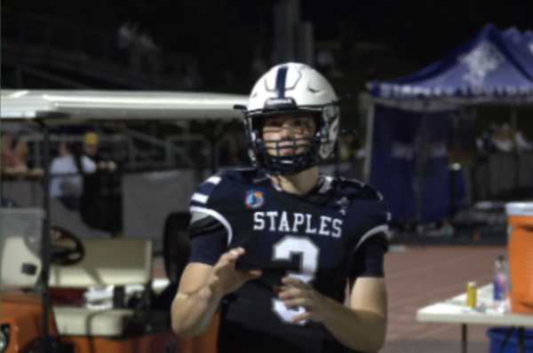 Quarterback Nick Weil ’26 threw for three touchdowns against Trumbull. (Photo by Will Enquist '26)